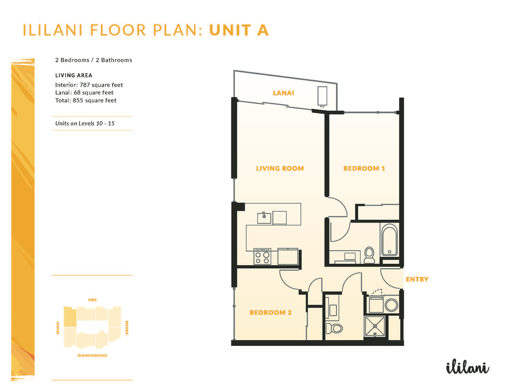 Ililani Unit Floor Plan A (2bed)