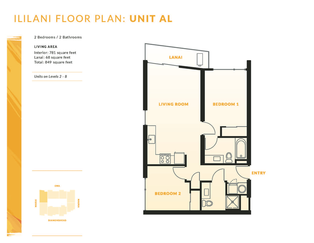 Ililani Unit Floor Plan AL (2bed)