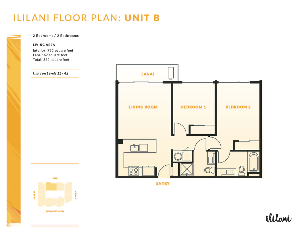Ililani Unit Floor Plan B (2bed)