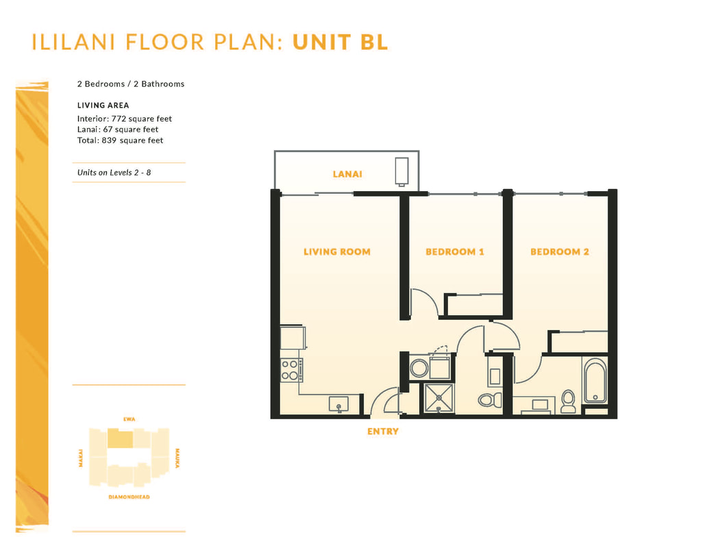 Ililani Unit Floor Plan BL (2bed)
