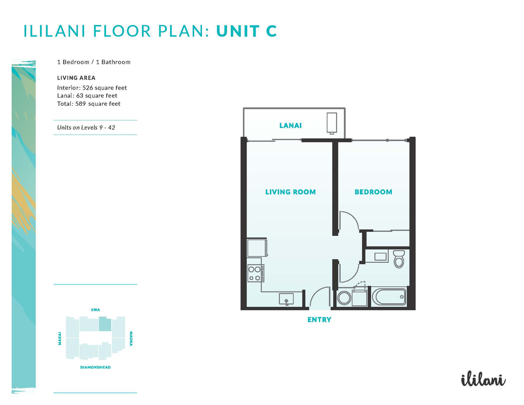 Ililani Unit Floor Plan C (1bed)