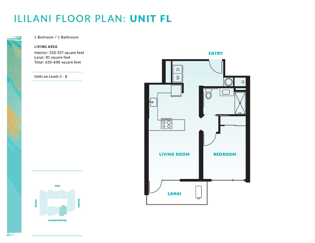 Ililani Unit Floor Plan FL (1bed)